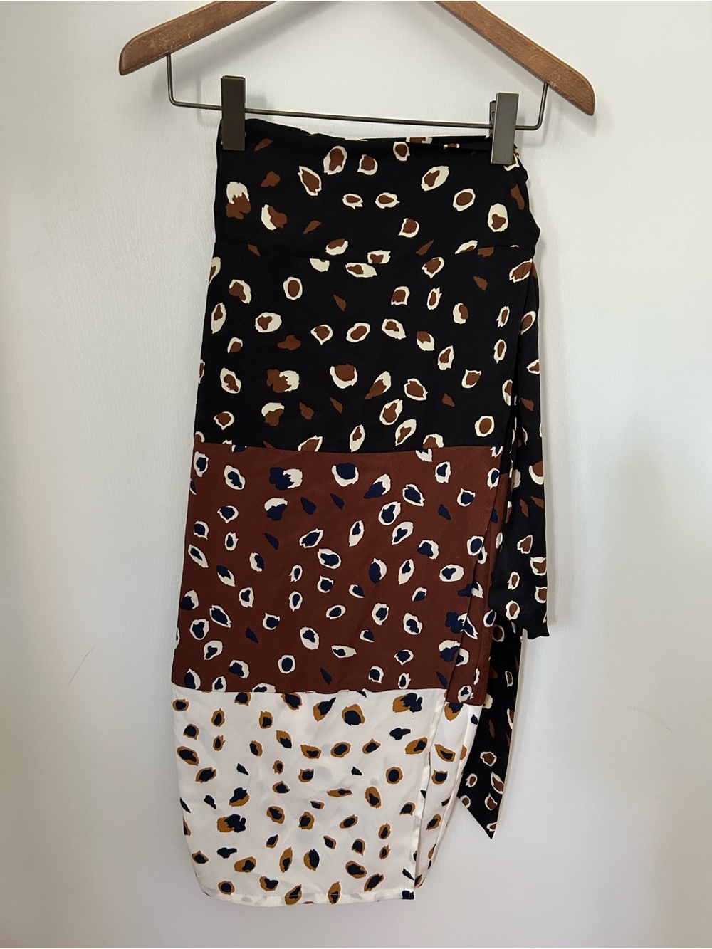 Never Fully Dressed Black Leopard Spot Wrap Skirt